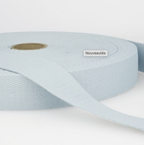 Sangle coton 30mm Bleu tendre