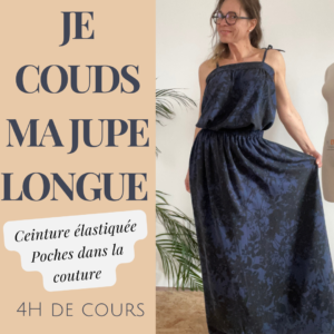 Lire la suite à propos de l’article Atelier couture Débutant : Ma jupe longue fluide élastiquée