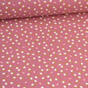 Popeline bio Framboise petits motifs 0650