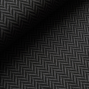 Jersey jacquard Bio Chevrons Noir – gris  1281