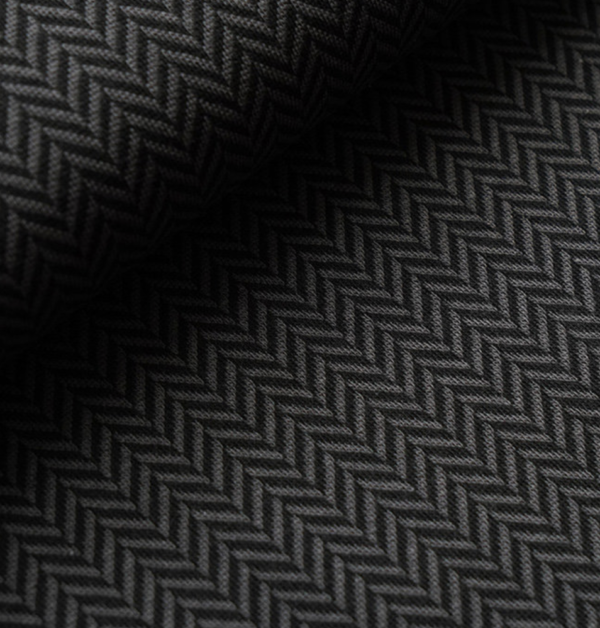 jersey jacquard de coton bio chevrons noir-gris