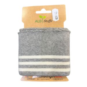 Bord côte de coton bio albstoffe gris écru 0395