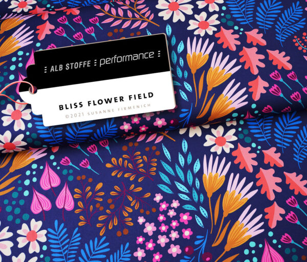 Lycra motif Flower Fields Albstoffe Active Wear Performance